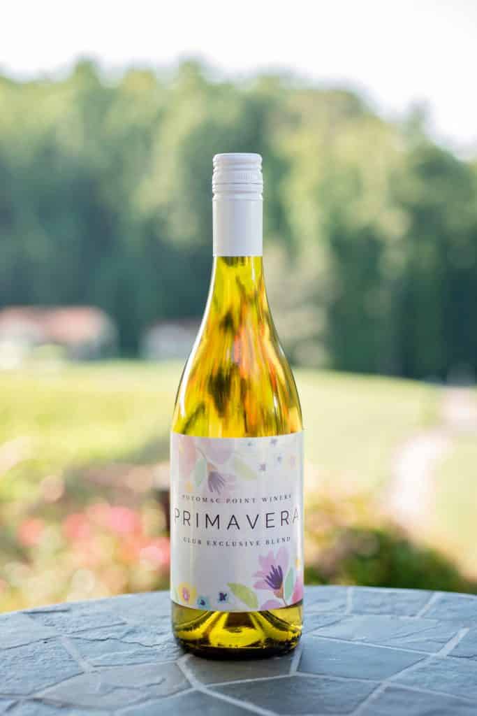 PRIMAVERA WHITE WINE EXCLUSIVE WINE CLUB MEMBER POTOMAC POINT WINERY